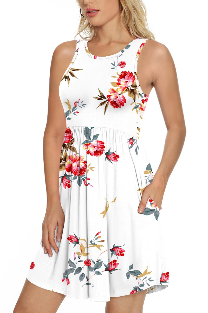 LONGYUAN Women Swimsuit Bathing Suit Cover Ups for Sundress Large,Floral White - Image 1